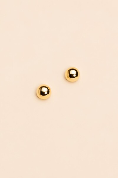 Foto Brinco Meia Bola P Banho Ouro 18 K