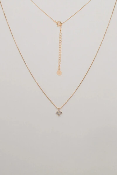 Foto Colar Trevo Zircônia Banho Ouro 18K