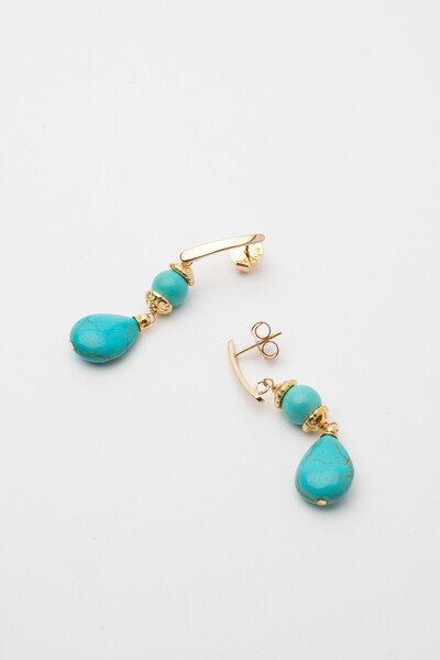 FotoBrinco Movimento Gota Howlita Banho Ouro 18K