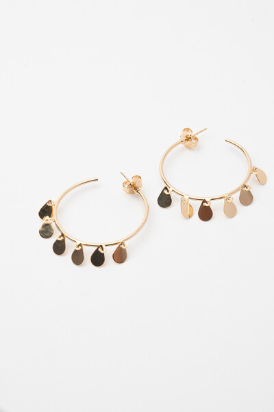 Foto Brinco Dourado Argola Gotinhas
