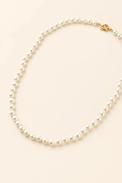 Foto Colar Pérola Shell Curto Banho Ouro 18k