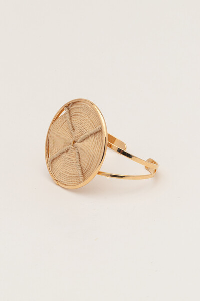 FotoPulseira Bracelete Dourada Aro Palha