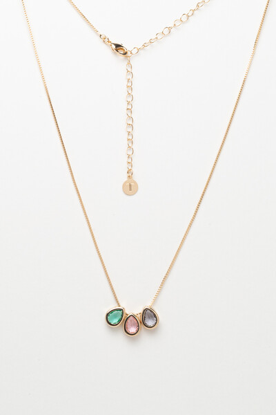 Foto Colar Gotas Color Banho Ouro 18K