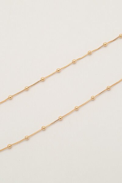 Foto Colar Choker Corrente Bolinhas Banho Ouro 18K