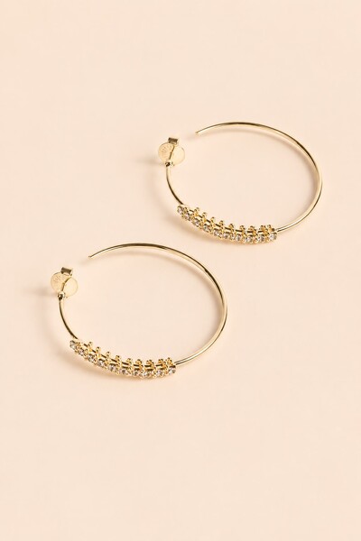 Foto Brinco De Argola Detalhe Strass Dourado