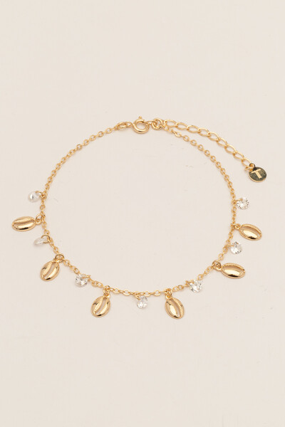 Foto Tornozeleira Búzios Banho Ouro 18K