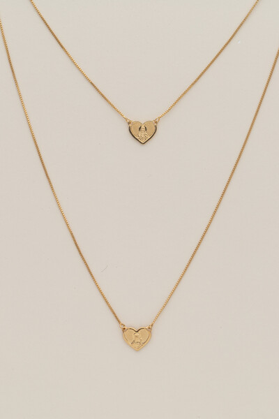 FotoColar Escapulário Coração Banho Ouro 18K