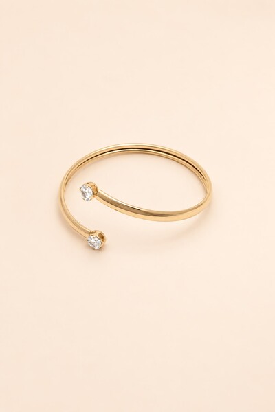 Foto Pulseira Dourada Zircônia Dupla