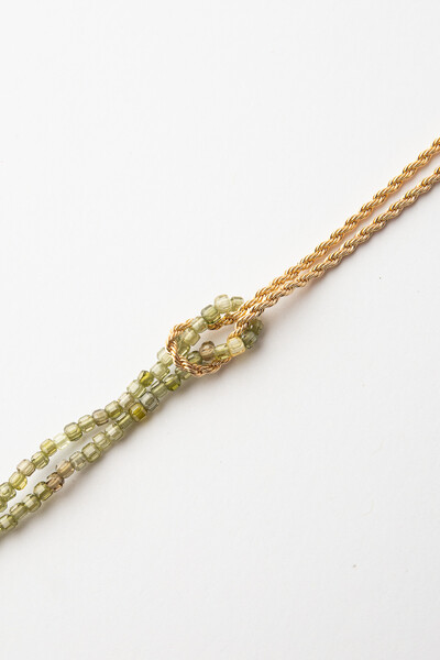 FotoPulseira Entrelaçada Zircônia Verde Banho Ouro 18K