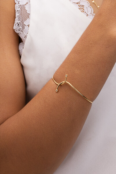Foto Pulseira Dourada Vitta Encontro Zircônia