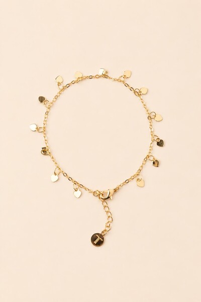 Foto Pulseira Mini Corações Banho Ouro 18k