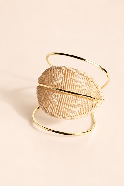 Foto Pulseira Dourado Palha