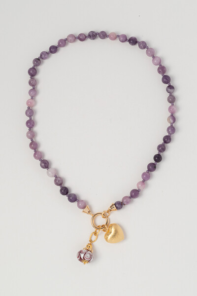 Foto Colar Lanterna Marroquina Lepidolita Lavanda