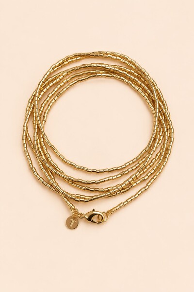 Foto Colar/Pulseira Dourada Canutilhos