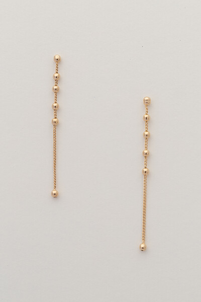 Foto Brinco Fio Bubbles Banho Ouro 18K