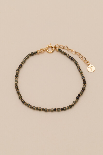 Foto Pulseira Biarritz Mini Zircônia Verde Banho Ouro 18K