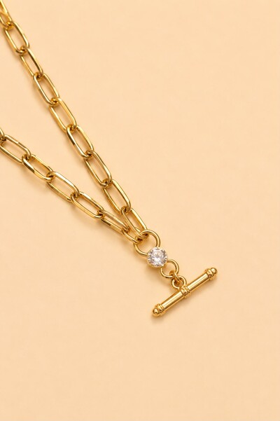 Foto Colar Elos Anne Zircônia Banho Ouro 18K