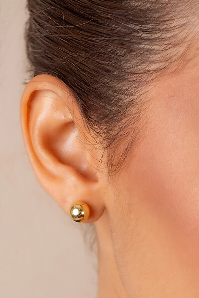 Foto Brinco Mini Bola Banho Ouro 18k