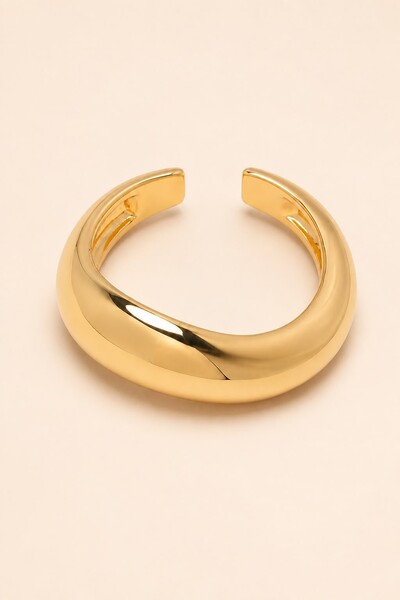 Foto Anel Onda Banho Ouro 18K