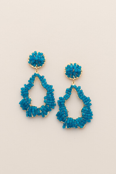 FotoBrinco Dourado Formas Vidrilho Azul