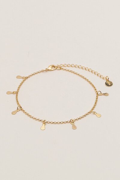 Foto Tornozeleira Gotinhas Banho Ouro 18K