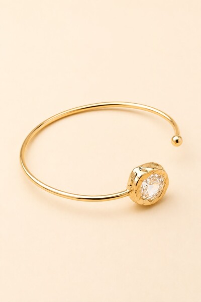 Foto Pulseira Dourada Vesúvio Zircônia Cristal