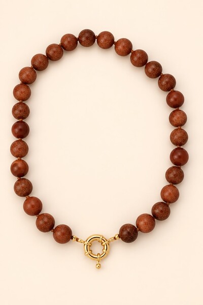 Foto Colar Goldstone Banho Ouro 18K