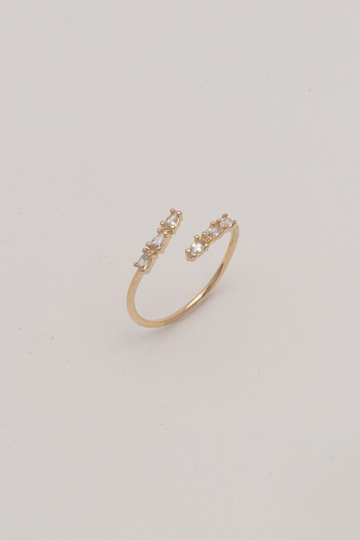 Foto Anel Encontro Zircônia Banho Ouro 18K