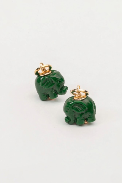 Foto Pingente Duplo Elefantes da Sorte Banho Ouro 18K