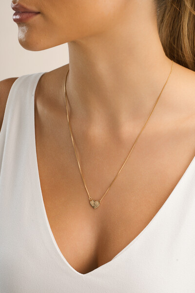 Foto Colar Escapulário Coração Banho Ouro 18K