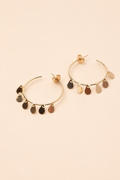 Foto Brinco Dourado Argola Gotinhas