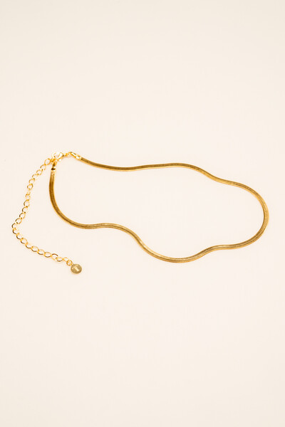 Foto Colar Choker Fita Laminada Banho Ouro 18K