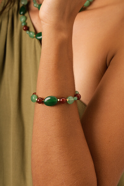 Foto Pulseira Jardins Agatha Verde Banho Ouro 18K