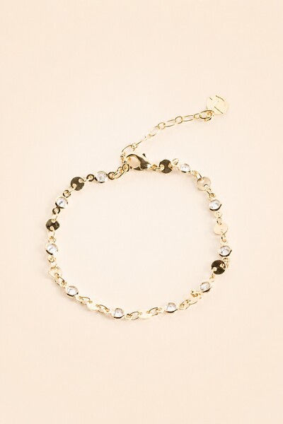 Foto Pulseira Plaquinhas Banho Ouro 18K