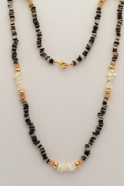 FotoColar Cascalho Madre Banho Ouro 18K