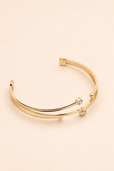 Foto Pulseira Dourada Fios Zircônia