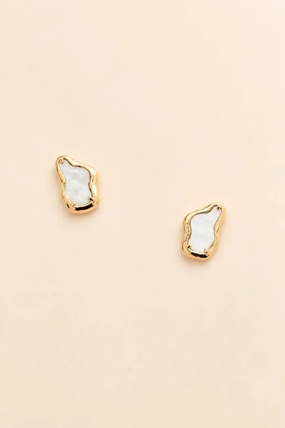 Foto Brinco Dourado Orgânico Perolado
