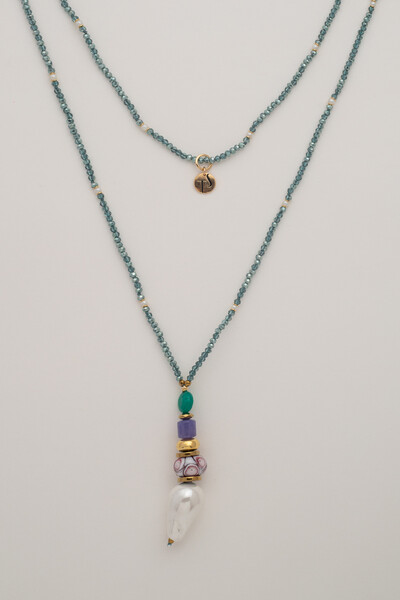 FotoColar Verano Cristal Blue Banho Ouro 18K