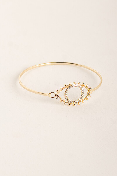Foto Pulseira Bracelete Olho Grego Zircônias Banho Ouro 18K