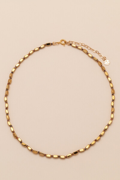 Foto Colar Ibiza Hematita Mini Zircônia Banho Ouro 18K