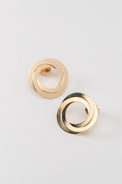 Foto Brinco Aro Duplo Banho Ouro 18K