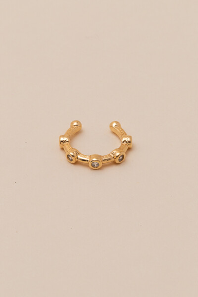 Foto Piercing Fake Zircônias Pé Banho Ouro 18K