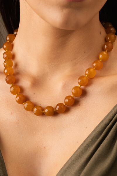 Foto Colar Nautic Jade Amarela Banho Ouro 18K