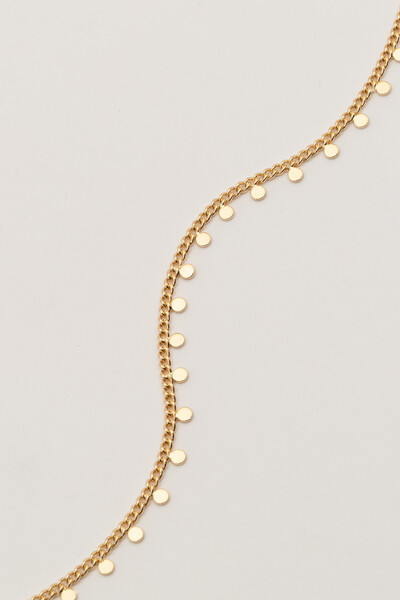 FotoTornozeleira Mini Plaquinhas Banho Ouro 18K