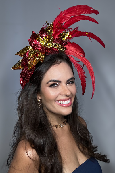 Foto Tiara Carnaval Pluma Vermelha