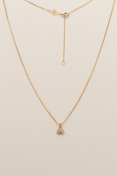 FotoColar Nossa Senhora PP Manto Zircônia Banho Ouro 18K