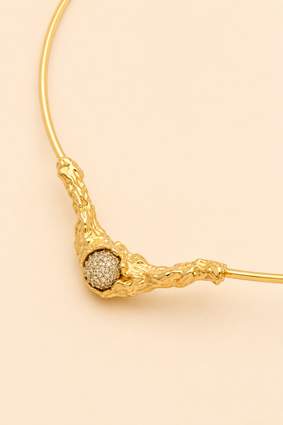 Foto Colar Aro Choker Lava Zircônia Cristal