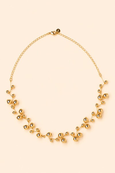Foto Colar Choker Zig Zag Bubbles Dourado