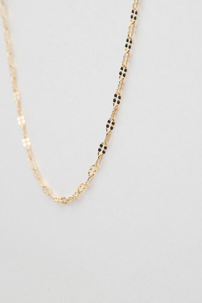 Foto Colar Choker Elos Minimalista Banho Ouro 18K