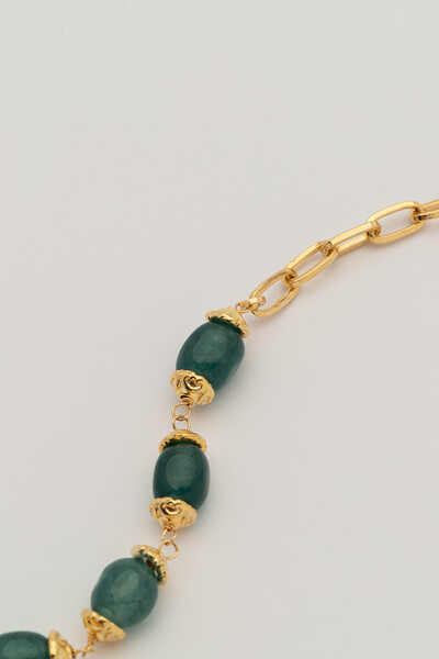 FotoColar Dawn Jade Azul Banho Ouro 18K